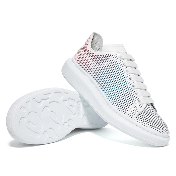 ALEXANDER MCQUEEN LARRY OVERSIZED PERFORATED SNEAKER (WHITE/MULTI) SIZE 42 - Picture 7 of 12